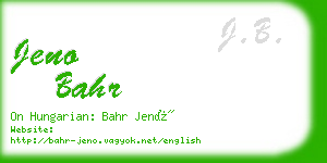 jeno bahr business card